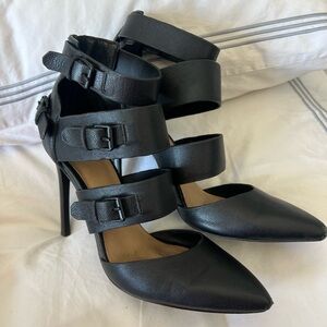 Joe’s Black Leather Strappy Heels – Size 9